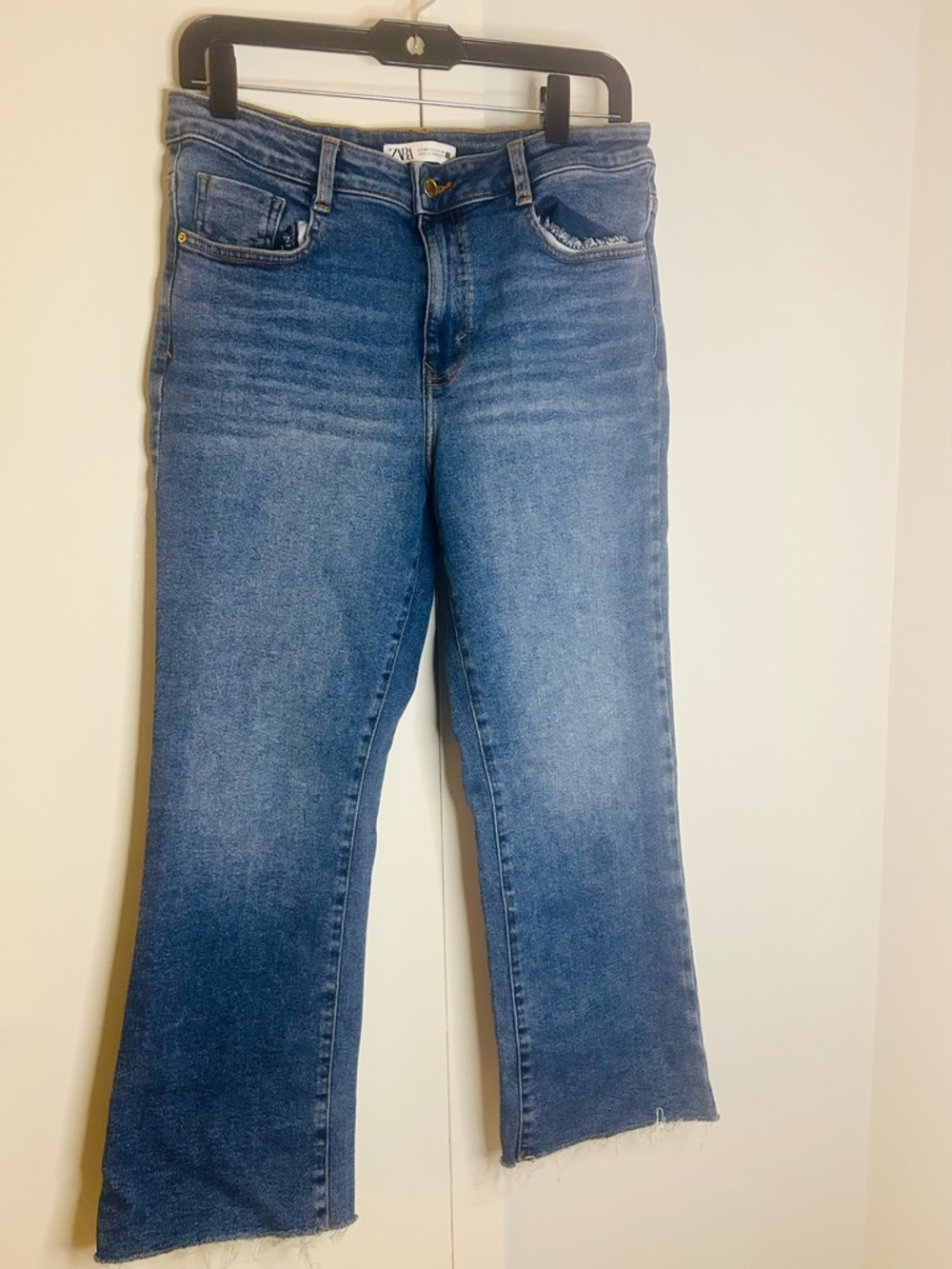 Zara Woman Blue Washed straight Leg Jeans Size 8